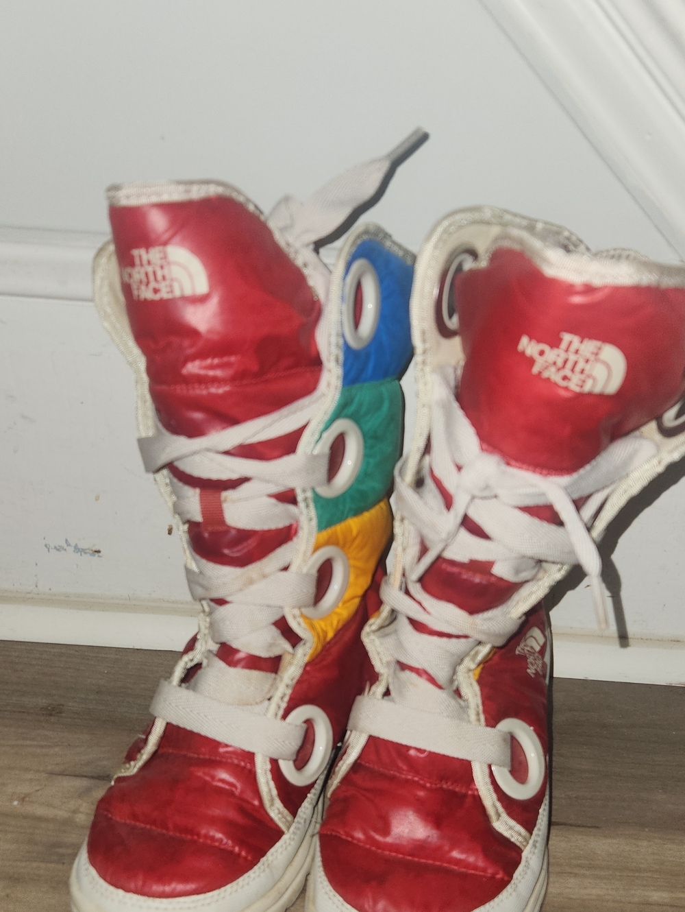 The North Face Red Multi-Color Lace-Up Winter Boots